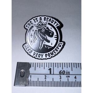 She is a Beauty also Very Powerful Princess Dinosaur Pin Brooch